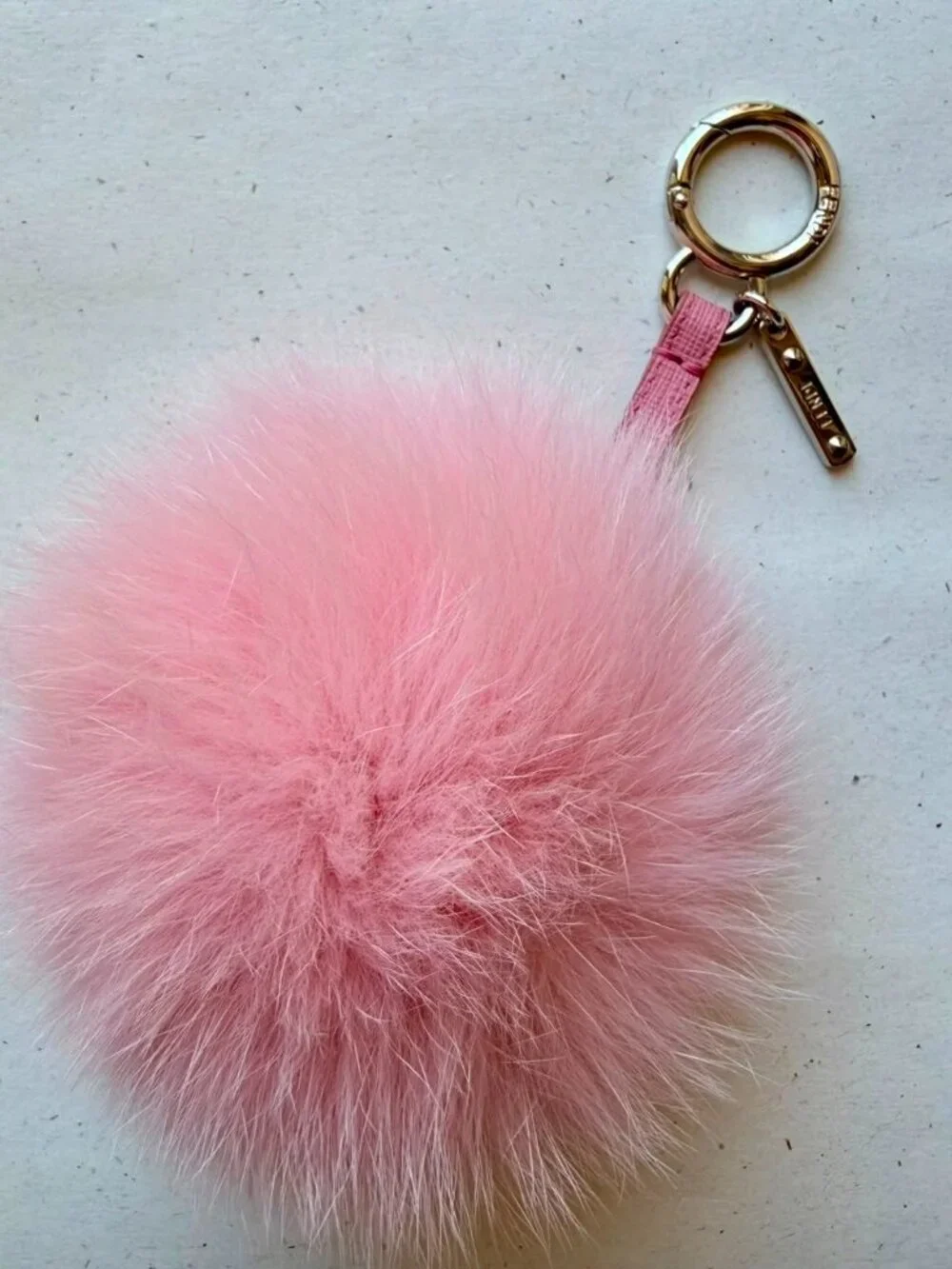 Fendi Pink Fox Fur Pom Pom Bag Charm